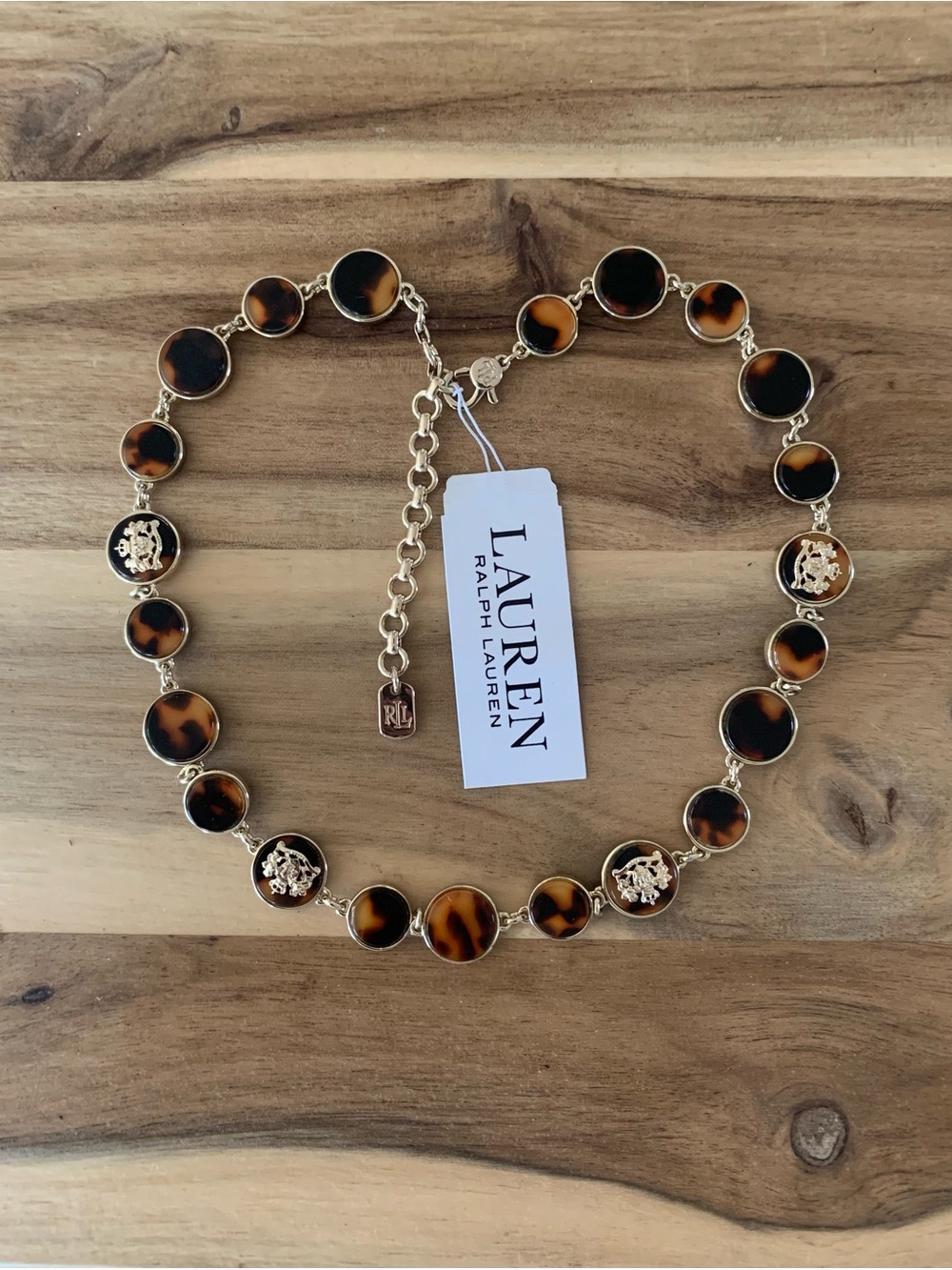Lauren Ralph Lauren Tortoise Crest Collar necklace NWT